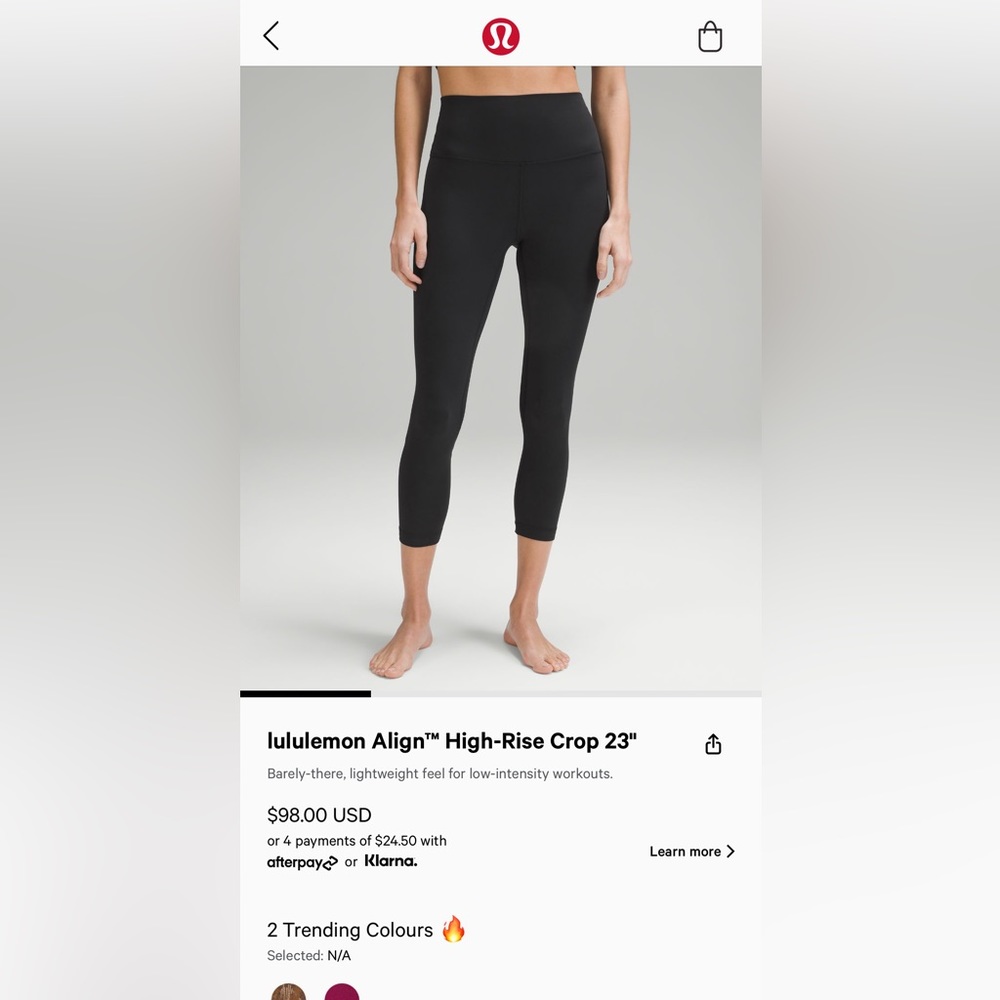 lululemon Align™ High-Rise Crop 23" Size 0